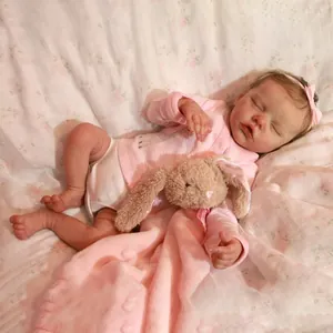 Muñeca Bebé Reborn Realista Durmiendo Pintada a Mano de Vinilo Silicona Muñeca Recién Nacida Realista Regalo para Niñas Niños Juguete
