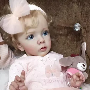 Realistic Lifelike Reborn Baby Doll Hand Painted With Visible Veins Hand Rooted Hair Pink Butterfly Outfit For Kids Gift