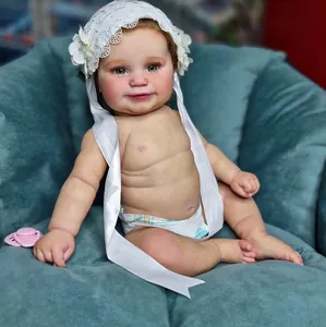 Lifelike 50cm Maddie reborn baby doll with realistic skin folds and lace headband