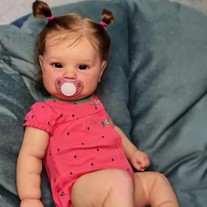 Realistic Reborn Baby Doll Hand Painted Maddie Toddler Doll Soft Silicone Vinyl Body Lifelike Handmade Collectible Toy