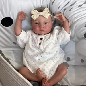 Handmade Realistic Reborn Baby Doll Visible Veins 3D Painted Skin Soft Silicone Newborn Simulation Doll Children Birthday Gift Toy