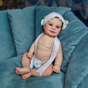 50cm lifelike reborn baby doll Maddie with realistic skin texture and green eyes
