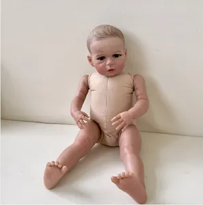 Detailed view of 60cm reborn doll Sandie featuring realistic hand-painted skin and soft cloth body