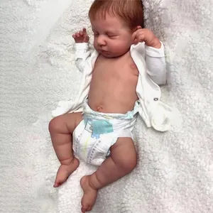 Realistic Reborn Baby Doll Full Silicone Body Sleeping Newborn Doll With Hand Rooted Hair For Girls Collectors Gift