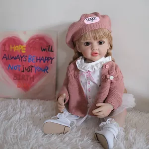 Lifelike Reborn Baby Doll Full Body Silicone Vinyl Girl Doll With Pink Lace Outfit Hand Painted Washable Toy For Kids Gift