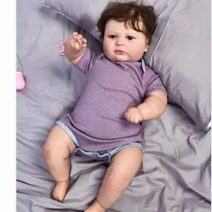 Poupée Bébé Reborn Réaliste Avec Veines Visibles Membres en Silicone Cheveux Implantés Main Jouet Nouveau-né Pour Enfants