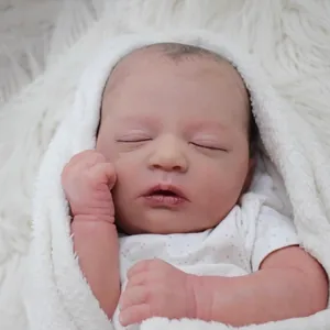 Realistic Reborn Baby Doll Sleeping Newborn Boy Girl Soft Silicone Limbs Weighted Cloth Body Hand Painted Hair Lifelike Infant Toy Gift