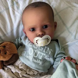 Realistic Reborn Baby Doll Handmade Soft Silicone Limbs Cotton Body Painted Hair Visible Veins Newborn Simulation Toddler Doll Toy