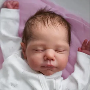 Realistic Reborn Baby Doll Sleeping Newborn Boy Girl With Soft Silicone Limbs Cloth Body Rooted Hair Handmade Lifelike Toy For Kids Gift