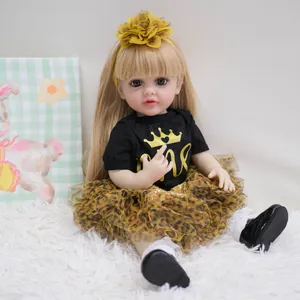 55cm reborn doll Betty in leopard tutu and crown bodysuit for first birthday theme