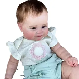 50cm realistic reborn baby doll Maddie with 3D skin texture and floral beige outfit
