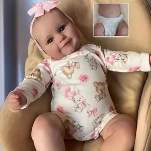 Realistic Reborn Baby Doll Newborn Simulation Girl Toddler Maddie With Clothes Bow Headband Soft Silicone Vinyl Body Toy Gift