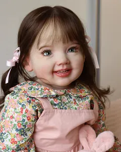 Close-up of Cammi reborn doll featuring realistic skin texture and hand-rooted eyelashes