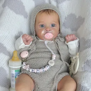 Poupée Bébé Reborn Réaliste Faite Main Design Jocy Nouveau-Né Vinyle Silicone Corps en Tissu Peau 3D Veines Visibles Poupée Jouet