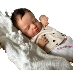 Poupée bébé reborn réaliste de 19 pouces LouLou endormie sur une couverture douce