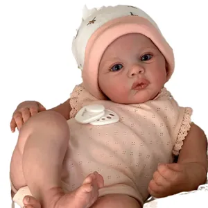Realistic 48cm handmade Reborn Baby Doll Meadow with 3D skin texture and pink knit outfit