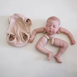 DIY reborn doll kit including realistic 10-inch limbs, head and beige knitted clothes