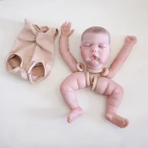 19-inch lifelike reborn doll DIY assembly kit with realistic painted vinyl limbs and cloth body