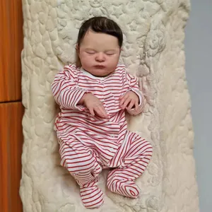 Poupée Reborn Réaliste De 20 Pouces Faite À La Main Silicone Vinyle Nouveau-Né Avec Veines De Peau 3D Corps Souple Bébé Dormant Pour Cadeau Enfants