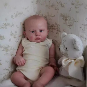 Large Realistic Reborn Baby Doll Soft Silicone Limbs Cloth Body Hand Painted Hair Lifelike Newborn Girl Boy Toy Gift
