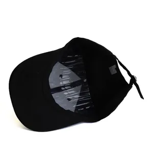 Detail of 100% cotton baseball cap interior with seam lines and shape support