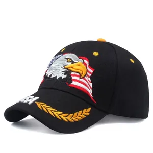 Casquette de Baseball Brodée Aigle Drapeau USA Acrylique Respirante Outdoor Sport Camionneur Chapeau Pour Hommes Femmes Jour de l'Indépendance Cadeau Patriotique