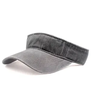 Macro detail of dark grey washed cotton sun visor with reinforced parallel stitching