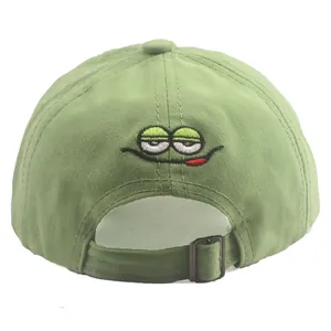 Casquette de baseball enfant vert herbe avec broderie cartoon et boucle ajustable