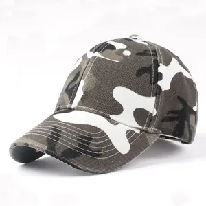Classic baseball cap with grey camouflage pattern and breathable mesh back