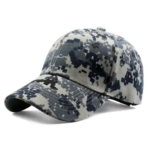 Unisex blue digital camouflage mesh baseball cap with durable curved brim for outdoors