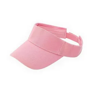 Breathable pink summer sun visor hat with adjustable strap for outdoor activities