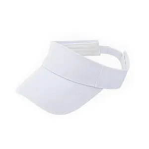 Unisex white sun visor hat with adjustable velcro strap for summer outdoor sports