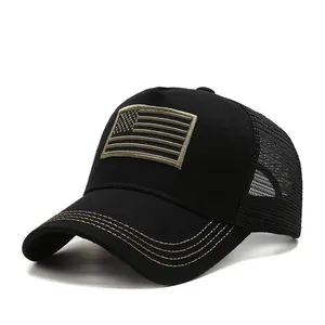 US Flagge Stickerei Netz Baseballkappe Trucker Hut Für Herren Damen Outdoor Atmungsaktiv Sonnenschutz Snapback Taktischer Hut