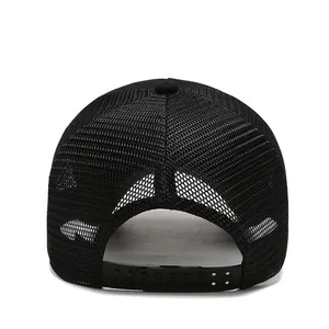 Schwarze Trucker-Mütze mit US-Flagge, atmungsaktive Mesh-Kappe mit verstellbarem Verschluss