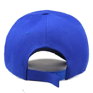 Royal blue baseball cap with adjustable Velcro strap and classic six-panel design