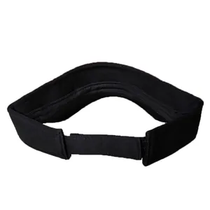 Black sun visor hat with rhinestone accents and adjustable back velcro strap