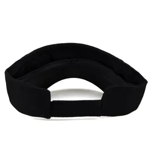 Breathable black canvas open top sun hat for women with adjustable back strap for sports
