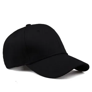 Classic black cotton baseball cap for men and women featuring a six-panel sun protection design