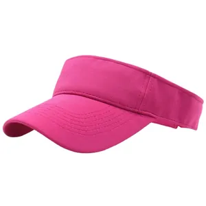 Breathable rose red sun visor hat for outdoor sports with textured fabric and curved brim