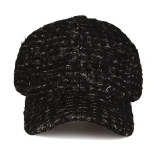 Women's Winter Thickened Warm Baseball Cap Tweed Texture Outdoor Leisure Cotton Blend Adjustable Sun Hat Fashion Duckbill Cap