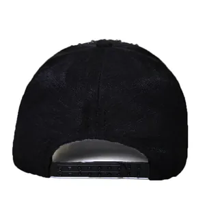 Black canvas baseball cap with metal studs and adjustable snapback for women