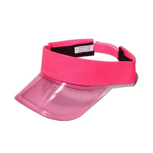 Detailaufnahme des rosaroten Sonnenvisiers mit PVC-Schirm und weichem Innenfutter