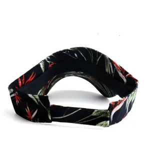 Unisex open-top sun visor with vibrant floral patterns and adjustable velcro strap