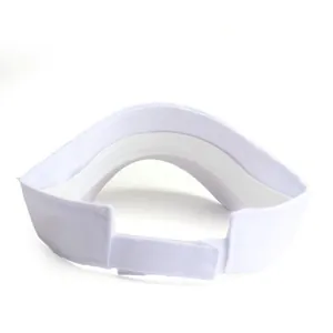 Adjustable white sun visor hat with rhinestone accents and canvas material for women