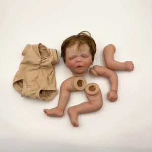 DIY 18-inch reborn doll kit with painted head, cloth body, and vinyl limbs set