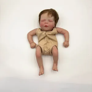Lifelike Reborn Baby Doll DIY Kit Painted Head Limbs Cloth Body Rooted Hair Realistic Newborn Doll Parts For Crafting
