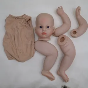 Detailed set of 28 inch painted reborn doll parts with head limbs and cloth body