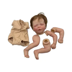 Full 18 inch DIY reborn doll kit including painted head with hair and fabric body