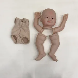 24 inch painted reborn doll DIY kit with vinyl limbs, head and beige cloth body parts