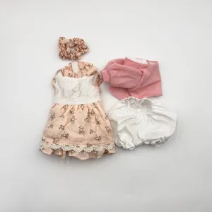 Conjunto de ropa para muñecas con vestido floral rosa y chaqueta para bebés de 45 cm